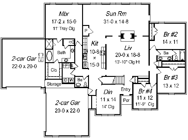 European Floor Plan - Main Floor Plan #329-295