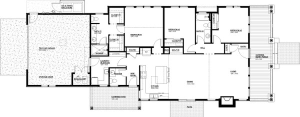 House Blueprint - Floor Plan - Main Floor for Craftsman House Plan #895-169 - 3 bed, 2.5 bath