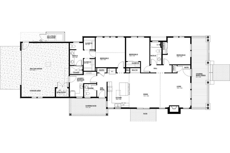 House Blueprint - Floor Plan - Main Floor for Craftsman House Plan #895-169 - 3 bed, 2.5 bath