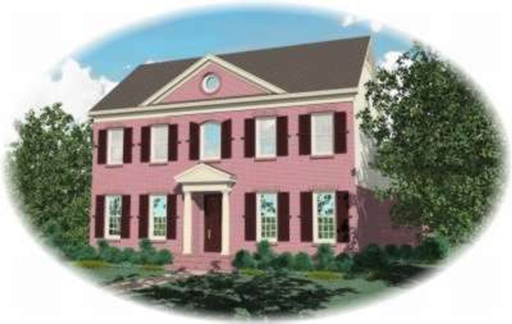 Exterior - Front Elevation 2 for Colonial House Plan #81-1232 - 4 bed, 4 bath