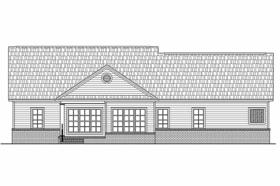 Exterior - Rear Elevation for Southern House Plan #21-135 - 3 bed, 2.5 bath