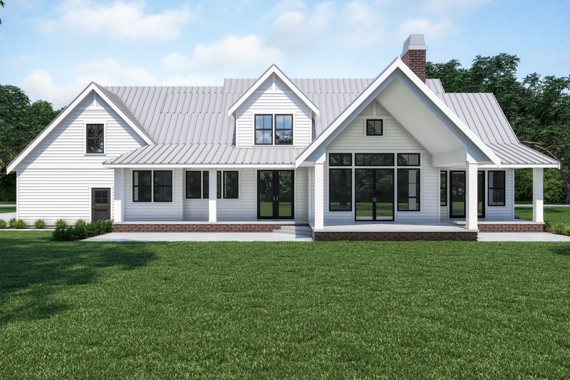 Architectural House Design - Exterior - Rear Elevation for Farmhouse House Plan #1070-19 - 4 bed, 2.5 bath