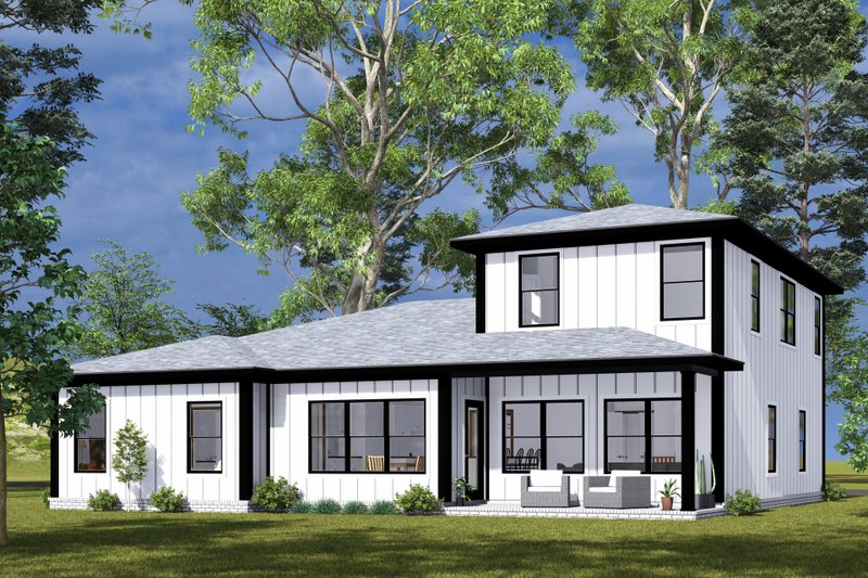 Architectural House Design - Exterior - Rear Elevation 1 for Modern House Plan #513-2315 - 3 bed, 2.5 bath