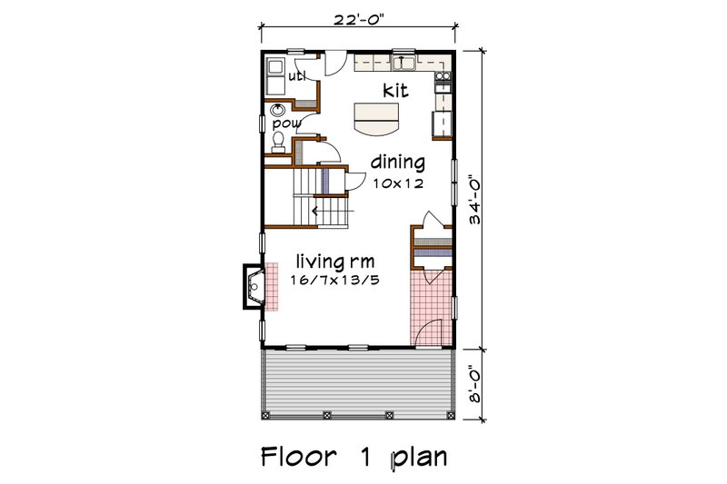 Home Plan - Floor Plan - Main Floor for Craftsman House Plan #79-261 - 3 bed, 2.5 bath