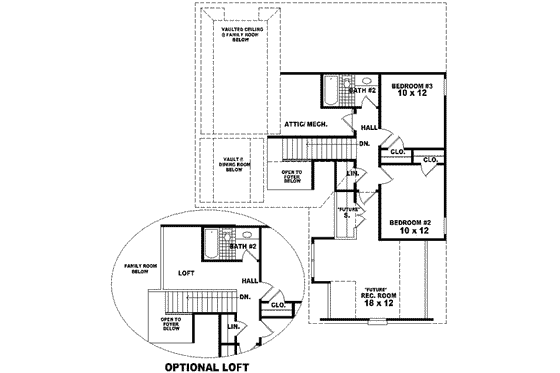 Floor Plan - Upper Floor for Traditional House Plan #81-469 - 3 bed, 2.5 bath
