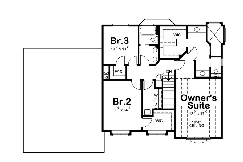 Home Plan - Floor Plan - Upper Floor for Craftsman House Plan #20-2416 - 3 bed, 2.5 bath