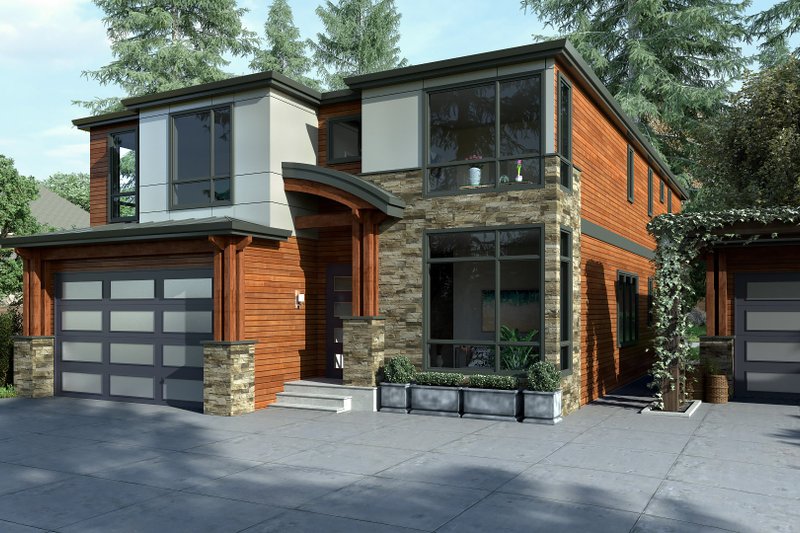 Architectural House Design - Contemporary Exterior - Front Elevation Plan #1066-274