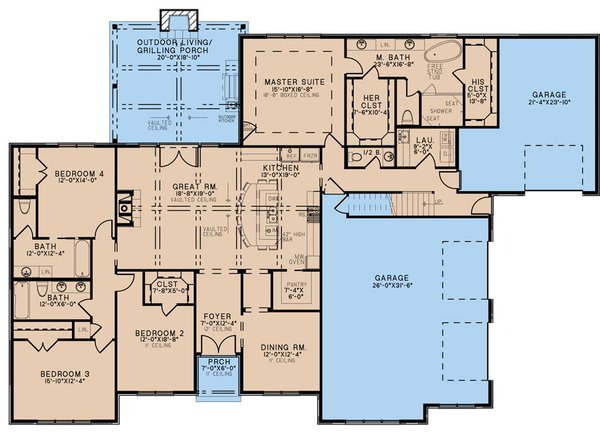 Dream House Plan - Traditional Floor Plan - Main Floor Plan #923-291
