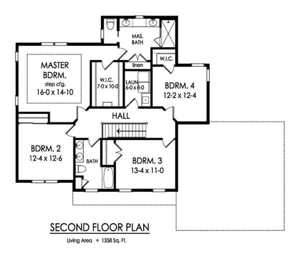 Home Plan - Traditional Floor Plan - Upper Floor Plan #1010-247
