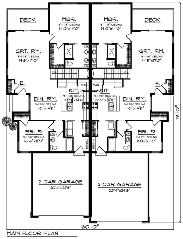 Home Plan - Ranch Floor Plan - Main Floor Plan #70-1473