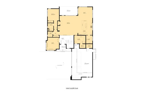 Floor Plan - Main Floor for Contemporary House Plan #1066-259 - 4 bed, 4.5 bath