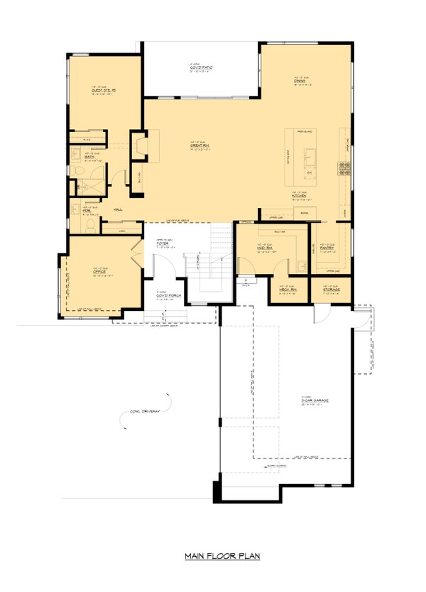 Contemporary Floor Plan - Main Floor Plan #1066-259