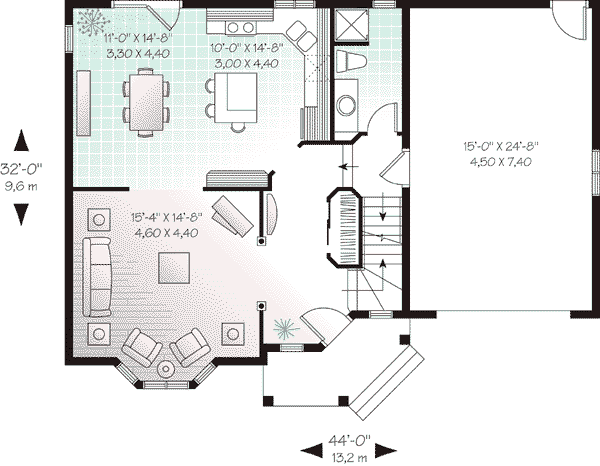 House Plan Design - European Floor Plan - Main Floor Plan #23-484