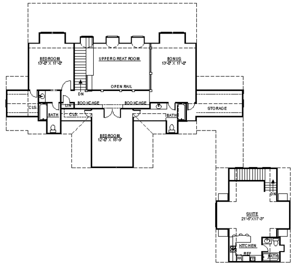 Craftsman Floor Plan - Upper Floor Plan #119-248