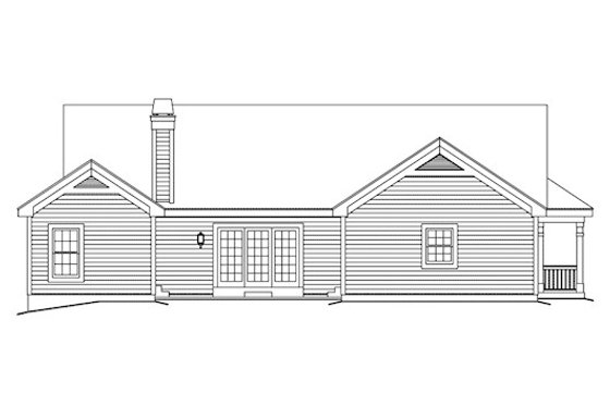Exterior - Rear Elevation for Farmhouse House Plan #57-345 - 3 bed, 2 bath