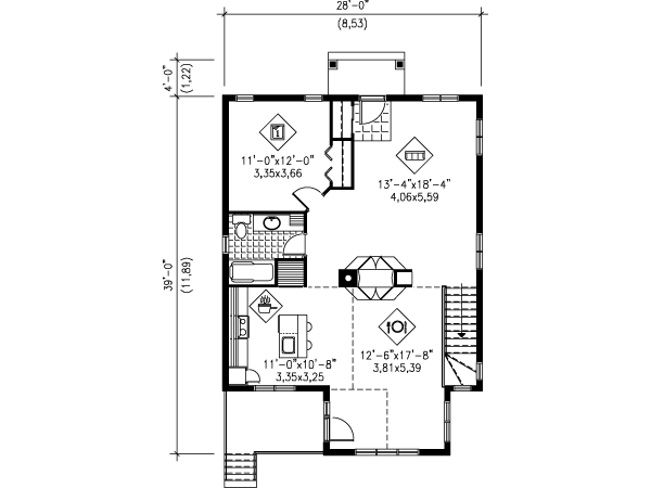 Cottage Floor Plan - Main Floor Plan #25-4191