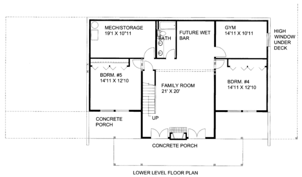 Cabin Floor Plan - Lower Floor Plan #117-758