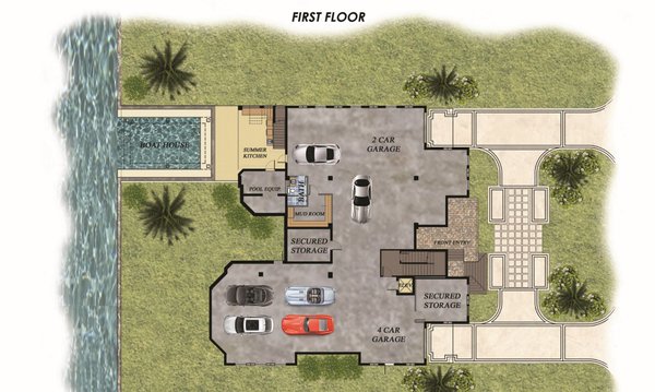Beach Floor Plan - Lower Floor Plan #548-32
