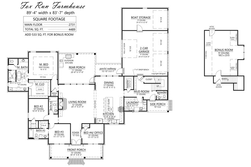 Dream House Plan - Floor Plan - Main Floor for Farmhouse House Plan #1074-96 - 4 bed, 3.5 bath