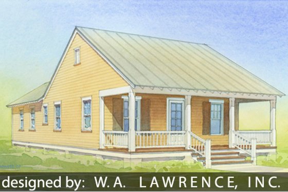 Exterior - Front Elevation for Cottage House Plan #514-11 - 2 bed, 2 bath