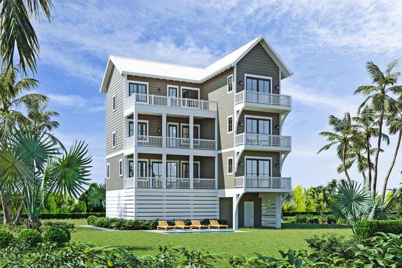 House Blueprint - Beach Exterior - Front Elevation Plan #901-152