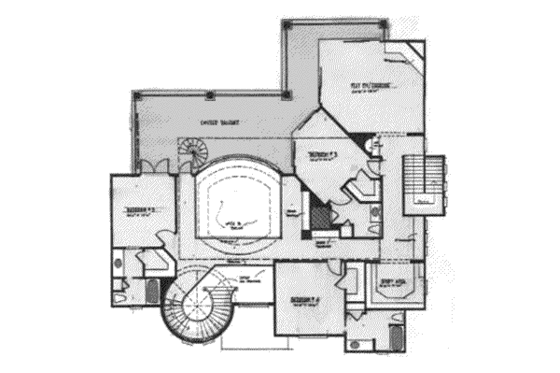 Floor Plan - Upper Floor for Mediterranean House Plan #115-175 - 6 bed, 7 bath