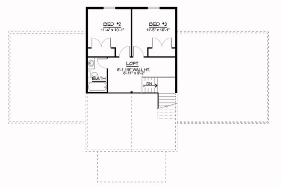Floor Plan - Upper Floor for Country House Plan #1064-114 - 3 bed, 2.5 bath