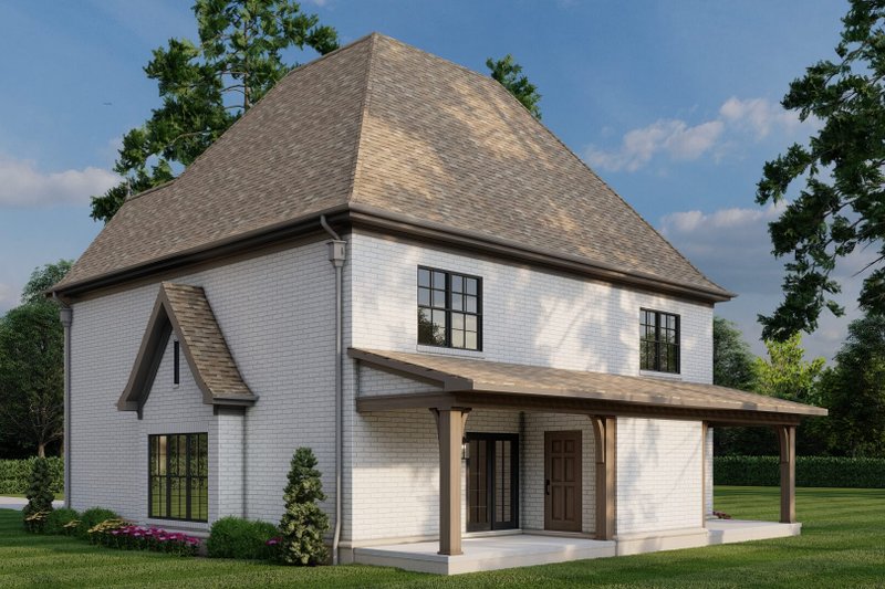 House Plan Design - Exterior - Rear Elevation for European House Plan #17-2526 - 2 bed, 2.5 bath