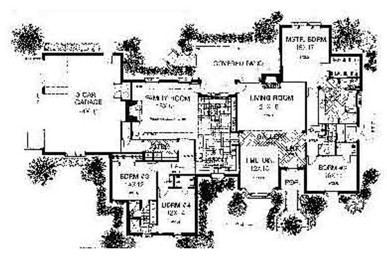 Floor Plan - Main Floor for Colonial House Plan #310-712 - 4 bed, 3 bath
