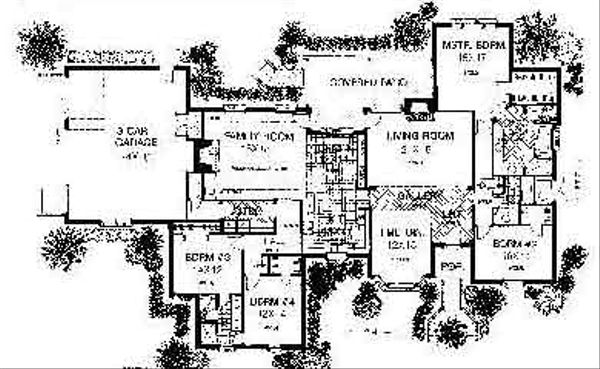 Colonial Floor Plan - Main Floor Plan #310-712