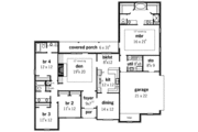 European Style House Plan - 4 Beds 3 Baths 2377 Sq/Ft Plan #16-295 