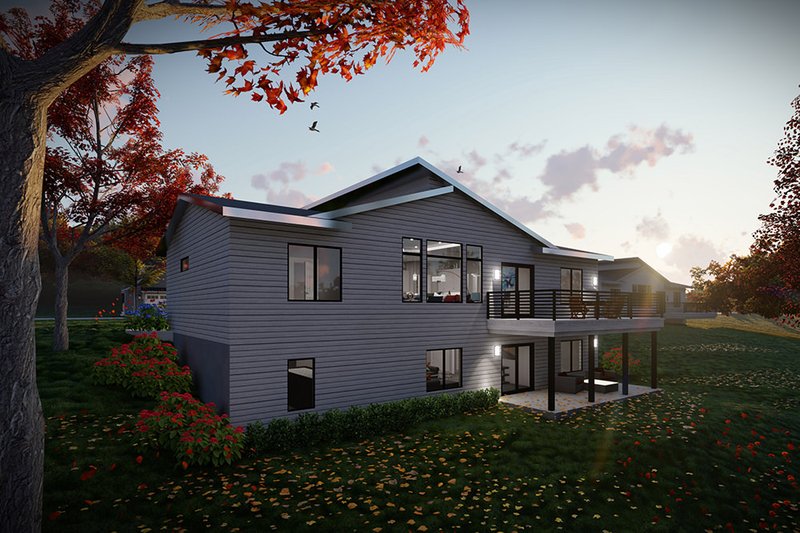 House Design - Exterior - Rear Elevation for Modern House Plan #70-1542 - 5 bed, 3 bath