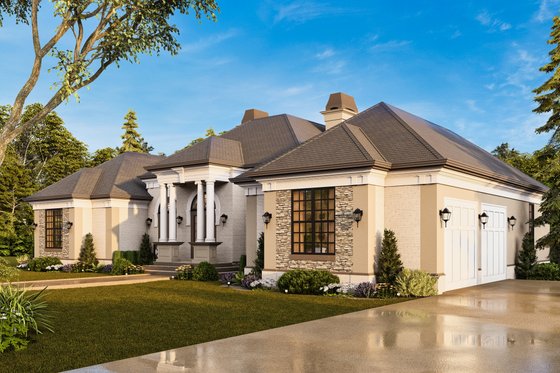 Exterior - Front Elevation 6 for European House Plan #119-322 - 4 bed, 3 bath