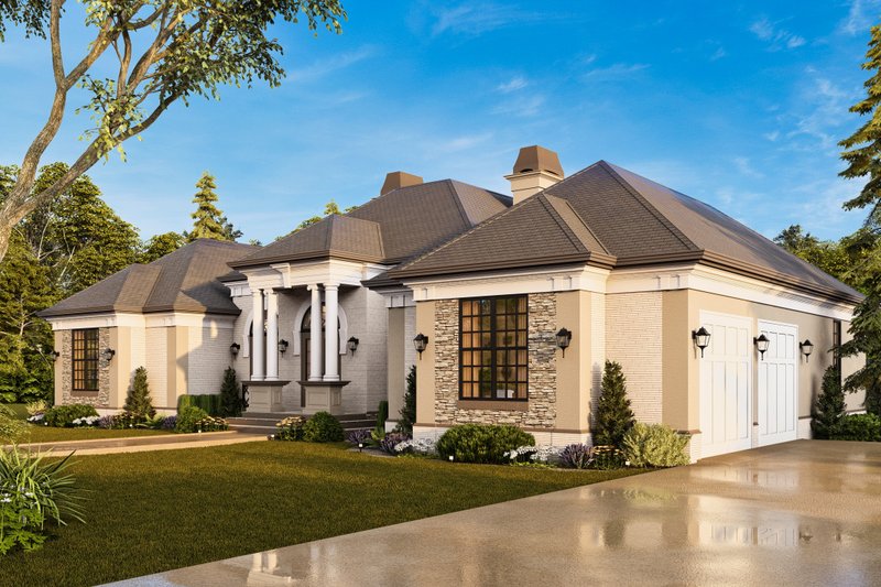 Home Plan - Exterior - Front Elevation 6 for European House Plan #119-322 - 4 bed, 3 bath