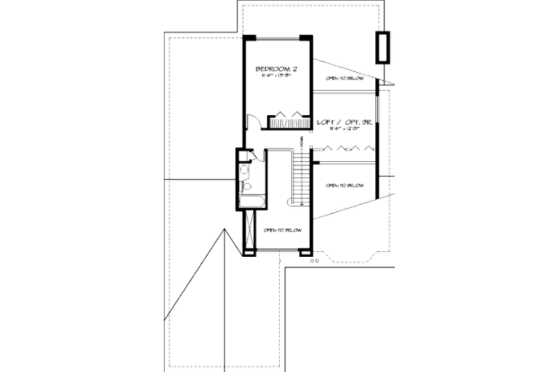 Home Plan - Floor Plan - Upper Floor for Country House Plan #320-365 - 2 bed, 2.5 bath