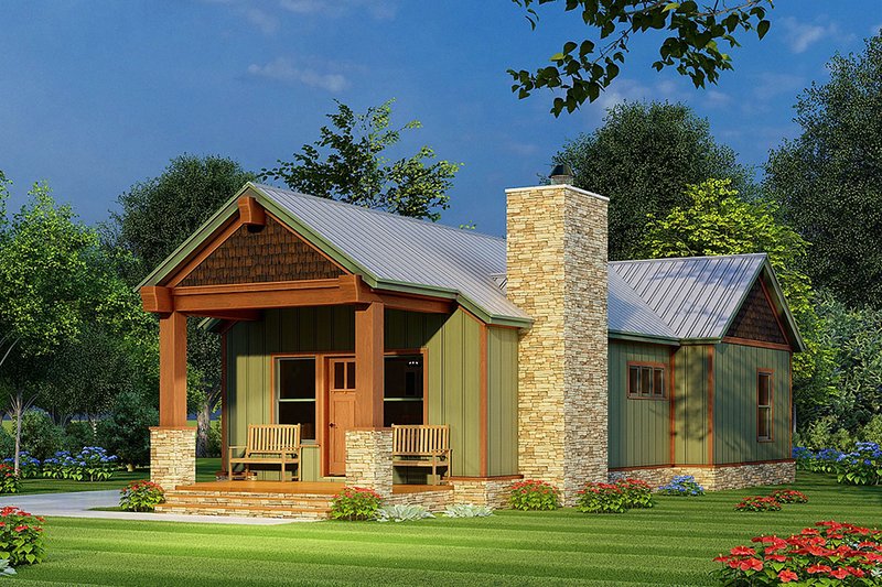 House Plan Design - Exterior - Other Elevation 1 for Craftsman House Plan #923-222 - 2 bed, 1 bath