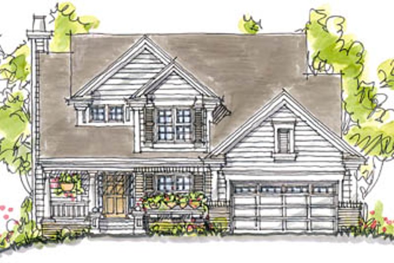 Architectural House Design - Craftsman Exterior - Front Elevation Plan #20-250