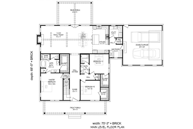 Dream House Plan - Floor Plan - Main Floor for Country House Plan #932-276 - 3 bed, 2 bath