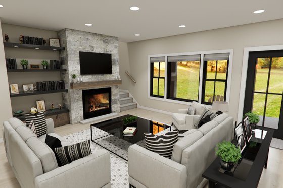 Interior - Family Room for Farmhouse House Plan #51-1380 - 3 bed, 3.5 bath