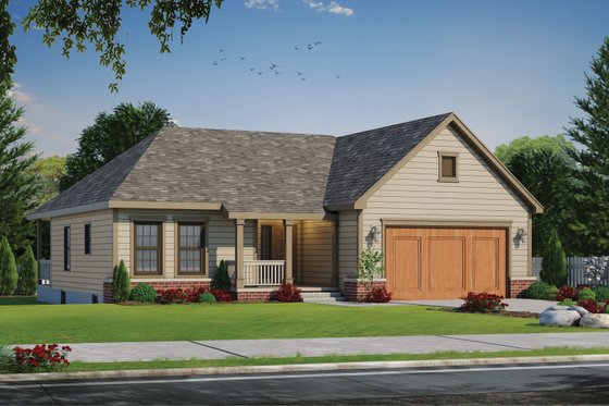 Exterior - Front Elevation 3 for Country House Plan #20-2226 - 3 bed, 2 bath