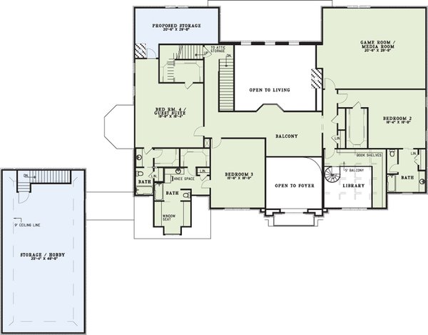 European Floor Plan - Upper Floor Plan #17-2278