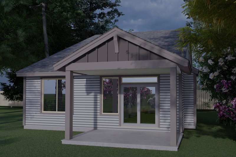 Architectural House Design - Exterior - Rear Elevation for Prairie House Plan #53-745 - 3 bed, 2.5 bath