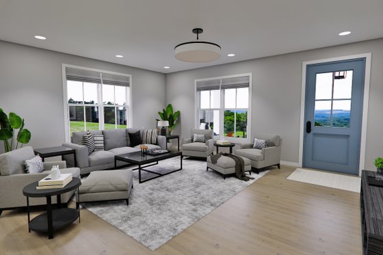 Interior - Family Room for Farmhouse House Plan #51-1278 - 4 bed, 4.5 bath