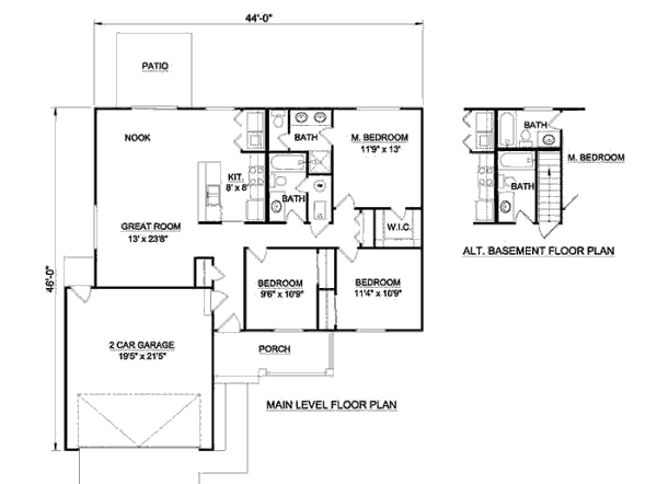 Ranch Floor Plan - Main Floor Plan #116-236