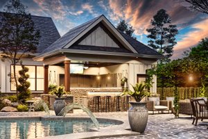 Exterior - Front Elevation 4 for Modern House Plan #54-577, 0 bath