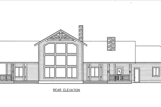 Exterior - Rear Elevation for Craftsman House Plan #117-880 - 3 bed, 2 bath