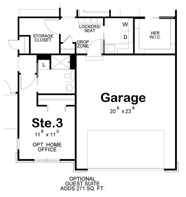Architectural House Design - Floor Plan - Other Floor for Traditional House Plan #20-2089 - 2 bed, 2 bath