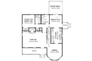 Floor Plan - Main Floor for Victorian House Plan #10-220 - 3 bed, 2.5 bath
