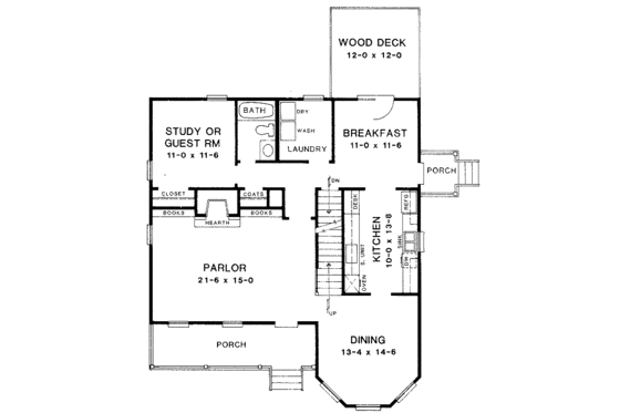 Floor Plan - Main Floor for Victorian House Plan #10-220 - 3 bed, 2.5 bath