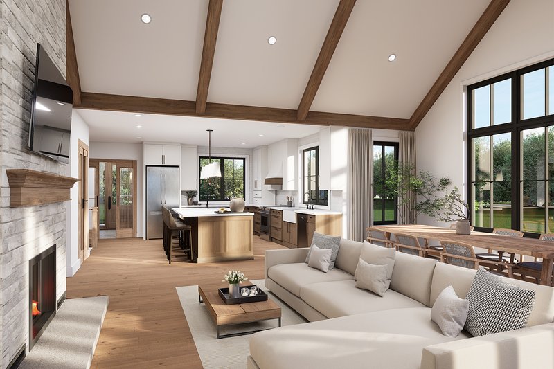 House Blueprint - Interior - Family Room for Ranch House Plan #23-2891 - 2 bed, 1.5 bath